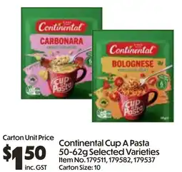 Campbells Wholesale Continental Cup A Pasta offer