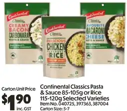 Campbells Wholesale Continental Classics Pasta & Sauce offer