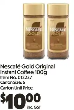 Campbells Wholesale Nescafé Gold Original Instant Coffee offer