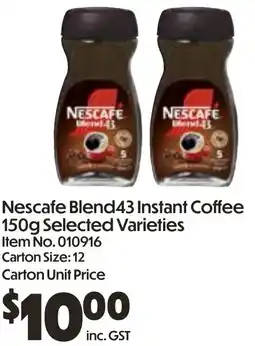Campbells Wholesale Nescafe Blend43 Instant Coffee offer