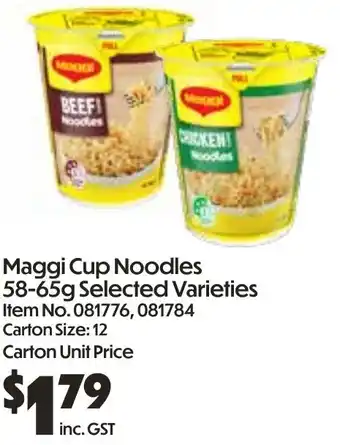 Campbells Wholesale Maggi Cup Noodles offer