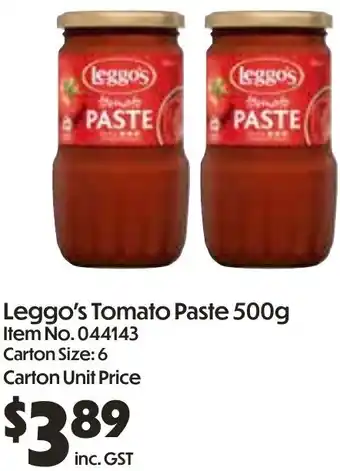 Campbells Wholesale Leggo's Tomato Paste offer