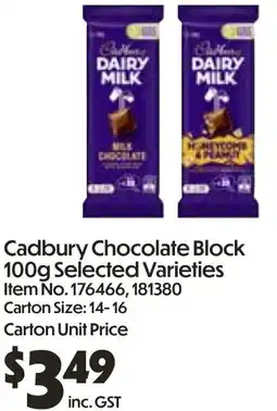 Campbells Wholesale Cadbury Chocolate Block offer