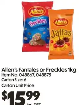 Campbells Wholesale Allen's Fantales or Freckles offer