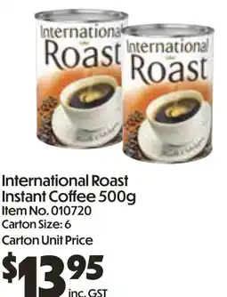 Campbells Wholesale International Roast Instant Coffee offer