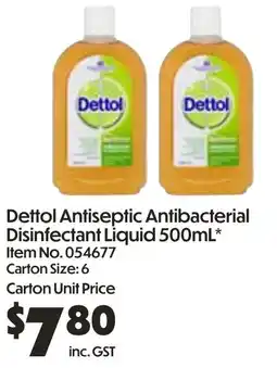 Campbells Wholesale Dettol Antiseptic Antibacterial Disinfectant Liquid offer