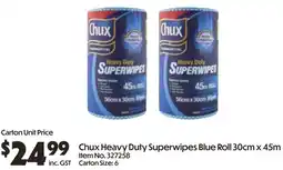 Campbells Wholesale Chux Heavy Duty Superwipes Blue Roll offer
