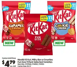 Campbells Wholesale Nestlé Kit Kat, Milky Bar or Smarties Fun Size offer