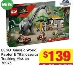 Mr Toys Lego Jurassic World Raptor & Titanosaurus Tracking Mission 76973 offer