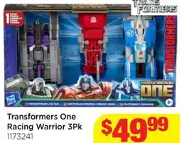 Mr Toys Transformers One Racing Warrior 3Pk offer