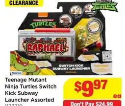 Mr Toys Teenage Mutant Ninja Turtles Switch Kick Subway Launcher Assorted offer