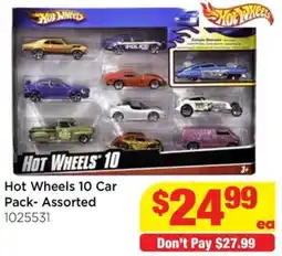 Mr Toys Hot Wheels 10 Car Pack- Assorted offer