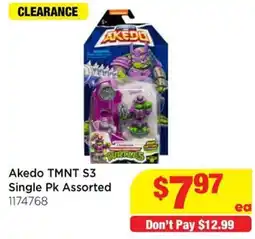 Mr Toys Akedo TMNT S3 Single Pk Assorted offer