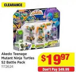 Mr Toys Akedo Teenage Mutant Ninja Turtles S2 Battle Pack offer