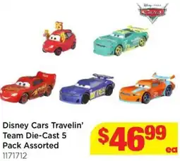 Mr Toys Disney Cars Travelin' Team Die-Cast 5 Pack Assorted offer