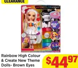 Mr Toys Rainbow High Colour & Create New Theme Dolls- Brown Eyes offer