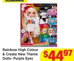 Mr Toys Rainbow High Colour & Create New Theme Dolls- Purple Eyes offer