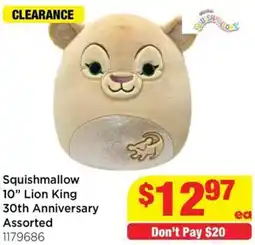 Mr Toys Squishmallow 10" Lion King 30th Anniversary Assorted offer