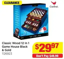 Mr Toys Classic Wood 12 In 1 Game House Black & Gold offer