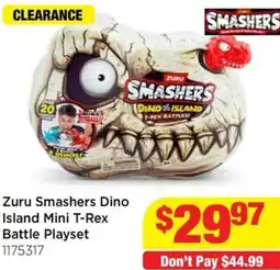Mr Toys Zuru Smashers Dino Island Mini T-Rex Battle Playset offer