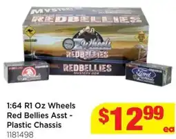 Mr Toys 1:64 R1 Oz Wheels Red Bellies Asst - Plastic Chassis offer