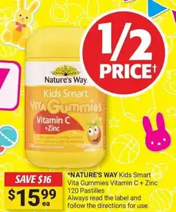 Cincotta Chemist Nature's way kids smart vita gummies vitamin c + zinc offer