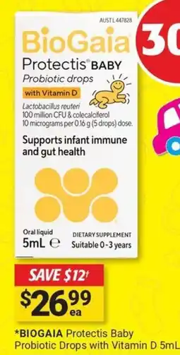 Cincotta Chemist Biogaia Protectis Baby Probiotic Drops with Vitamin D offer