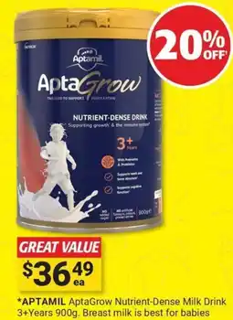 Cincotta Chemist Aptamil AptaGrow Nutrient-Dense Milk Drink offer
