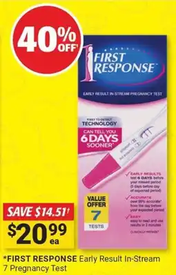 Cincotta Chemist FIRST RESPONSE Early Result In-Stream 7 Pregnancy Test offer