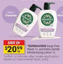 Cincotta Chemist DERMAVEEN Soap Free Wash and Extra Gentle Moisturising Lotion offer