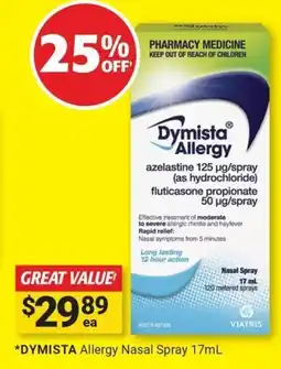 Cincotta Chemist Dymista Allergy Nasal Spray offer