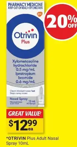 Cincotta Chemist Otrivin Plus Adult Nasal Spray offer