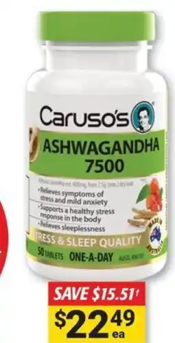 Cincotta Chemist Caruso's ashwagandha 7500 offer