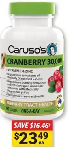 Cincotta Chemist Caruso's CRANBERRY 30,000 offer