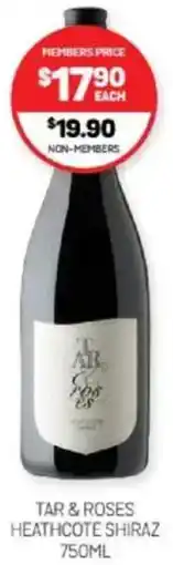 Harry Brown TAR & ROSES HEATHCOTE SHIRAZ offer