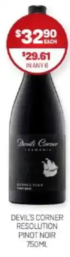 Harry Brown DEVIL'S CORNER RESOLUTION PINOT NOIR offer