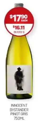 Harry Brown INNOCENT BYSTANDER PINOT GRIS offer