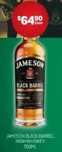 Harry Brown Jameson black barrel irish whiskey offer