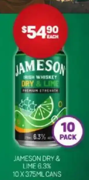 Harry Brown Jameson dry & lime offer