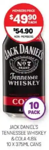 Harry Brown Jack daniel's tennessee whiskey & cola offer