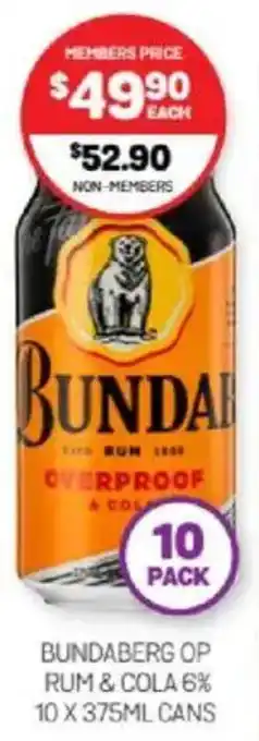 Harry Brown Bundaberg op rum & cola offer