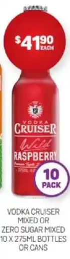 Harry Brown Vodka cruiser mixed or zero sugar mixed offer