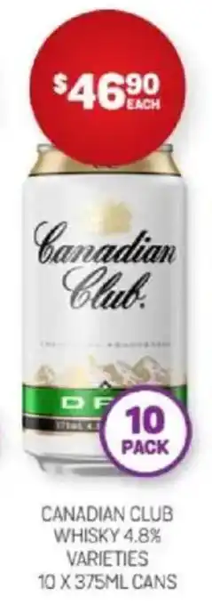 Harry Brown CANADIAN CLUB WHISKY offer