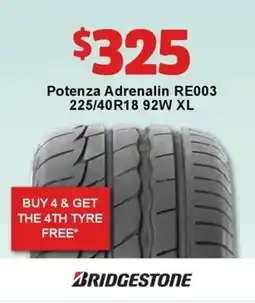 Jax Tyres BRIDGESTONE Potenza Adrenalin offer