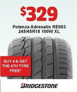 Jax Tyres BRIDGESTONE Potenza Adrenalin offer