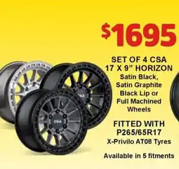 Jax Tyres SET OF 4 CSA offer