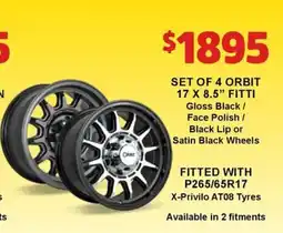 Jax Tyres SET OF 4 ORBIT offer