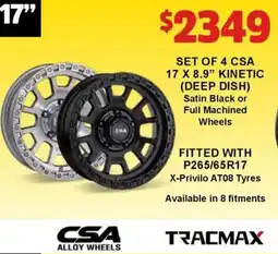 Jax Tyres SET OF 4 CSA offer