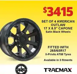 Jax Tyres SET OF 4 AMERICAN OUTLAW offer