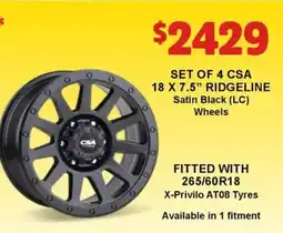 Jax Tyres SET OF 4 CSA offer